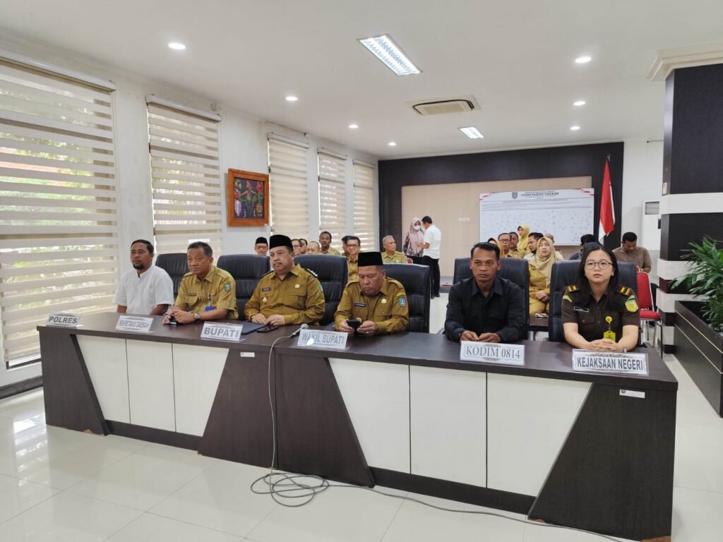 Rakor TPID Virtual: Bupati Warsubi Kawal Perekonomian Jombang