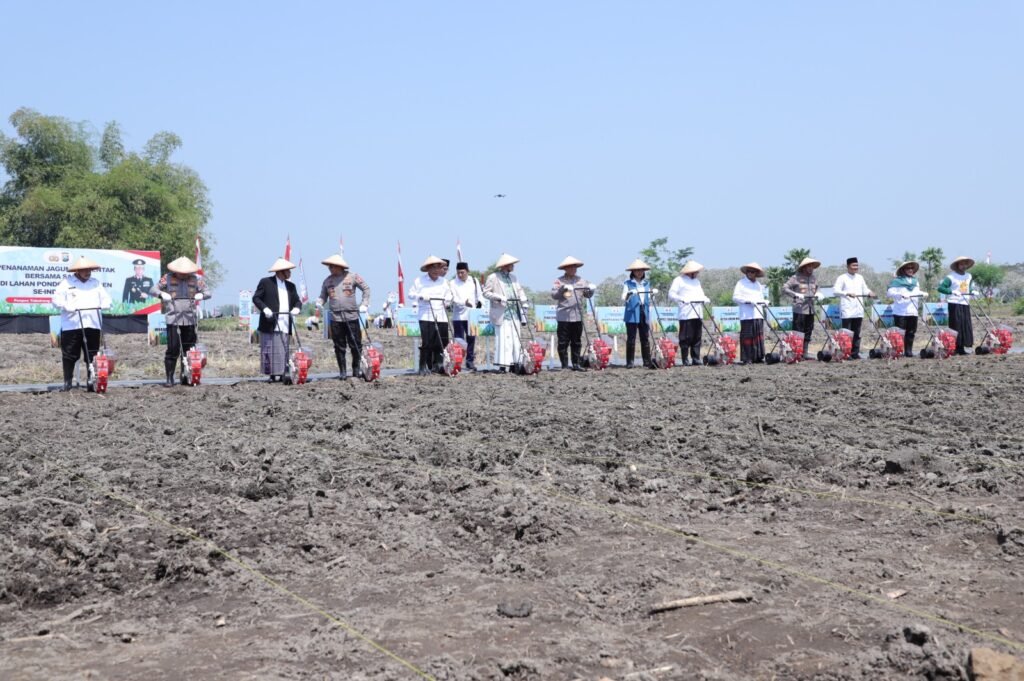 Santri Se-Indonesia Tanam Jagung Serentak, Wakapolri Hadiri Launching di Ponpes Tebuireng Jombang. /Jombangkab.go.id