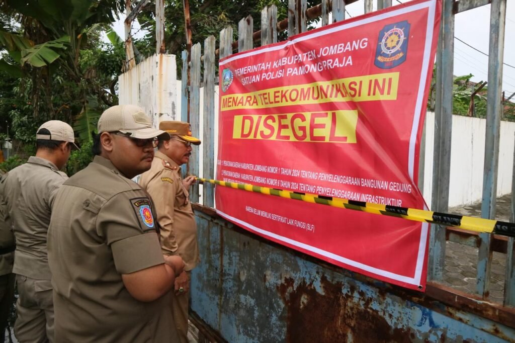 Dari 314 Tower, Hanya 9 Ber-SLF, Pemkab Jombang Lakukan Penyegelan Bertahap