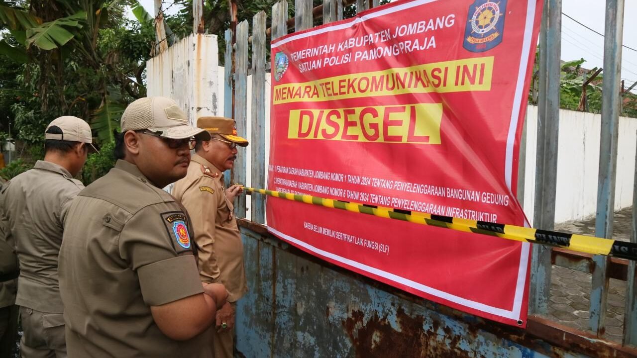 Dari 314 Tower, Hanya 9 Ber-SLF, Pemkab Jombang Lakukan Penyegelan Bertahap