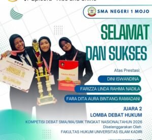 Tim Debat SMAN 1 Mojo Kediri Harumkan Nama Daerah, Raih Juara 2 Nasional di Ajang Debat Hukum