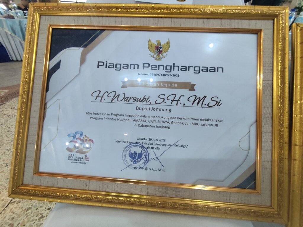 Jombang Borong Penghargaan Nasional di Harganas 2026, Inovasi Cegah Stunting dan Perkuat Ketahanan Keluarga Diakui BKKBN