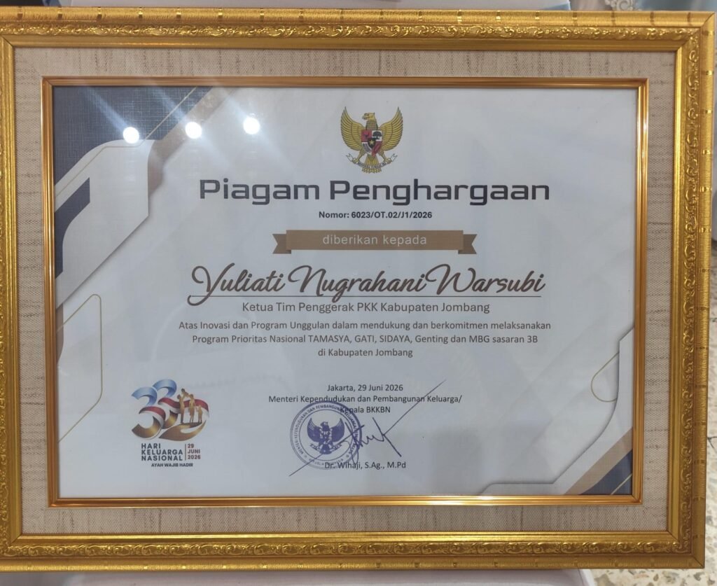Jombang Borong Penghargaan Nasional di Harganas 2026, Inovasi Cegah Stunting dan Perkuat Ketahanan Keluarga Diakui BKKBN